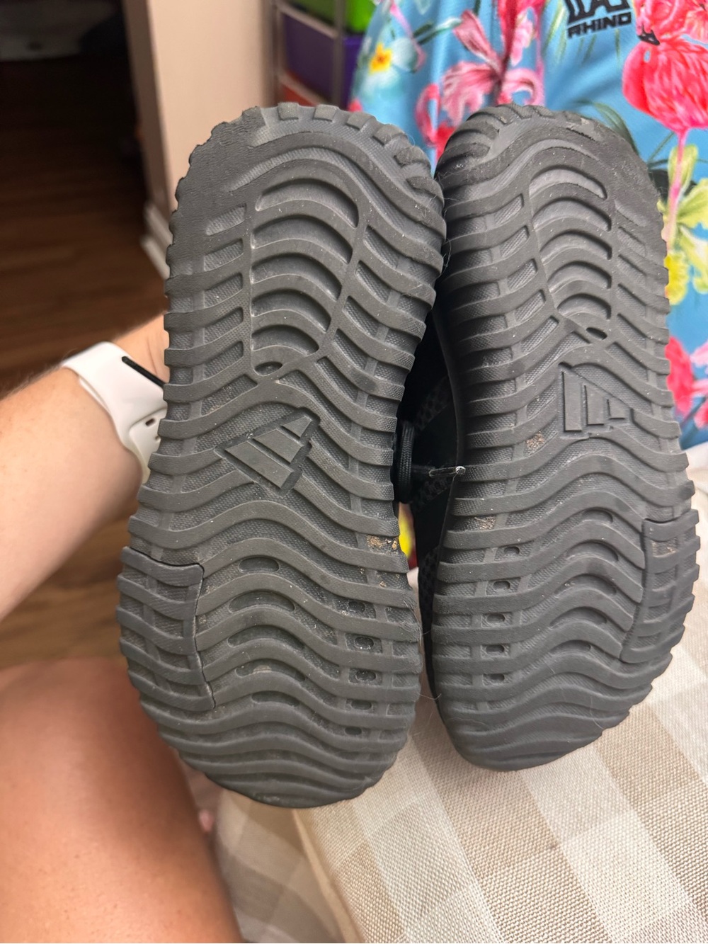 Black boys 1 Athletic Sneakers - All-Black Casual Running Shoes - Picture 3 of 5